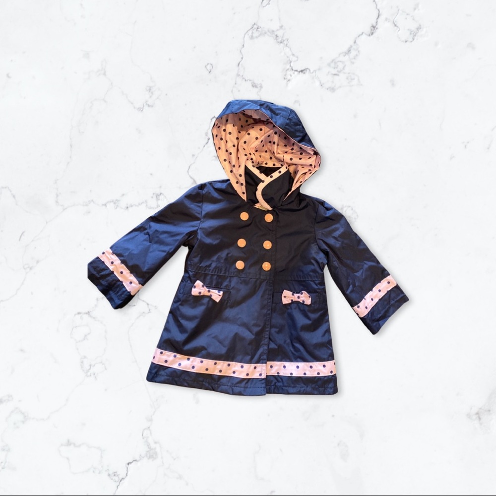 EUC- London fog polka dot trench coat 12m